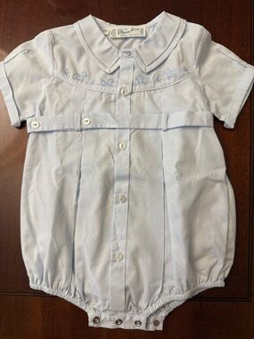 6M Feltman Brothers Light Blue Embroidered Baby Bubble